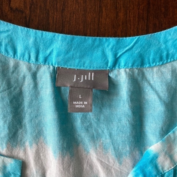 J Jill Tie Dye Pullover Top Pleated Front EUC Size Large - Picture 7 of 12
